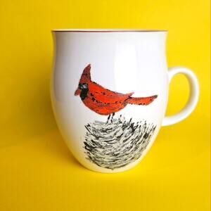 Little E Studio Cardinal Mug Cup Happy Holidays Christmas Winter Emily
